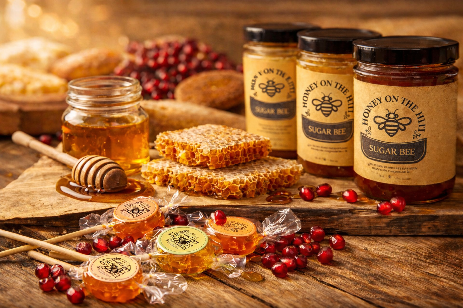 Honey spread and honeycomb