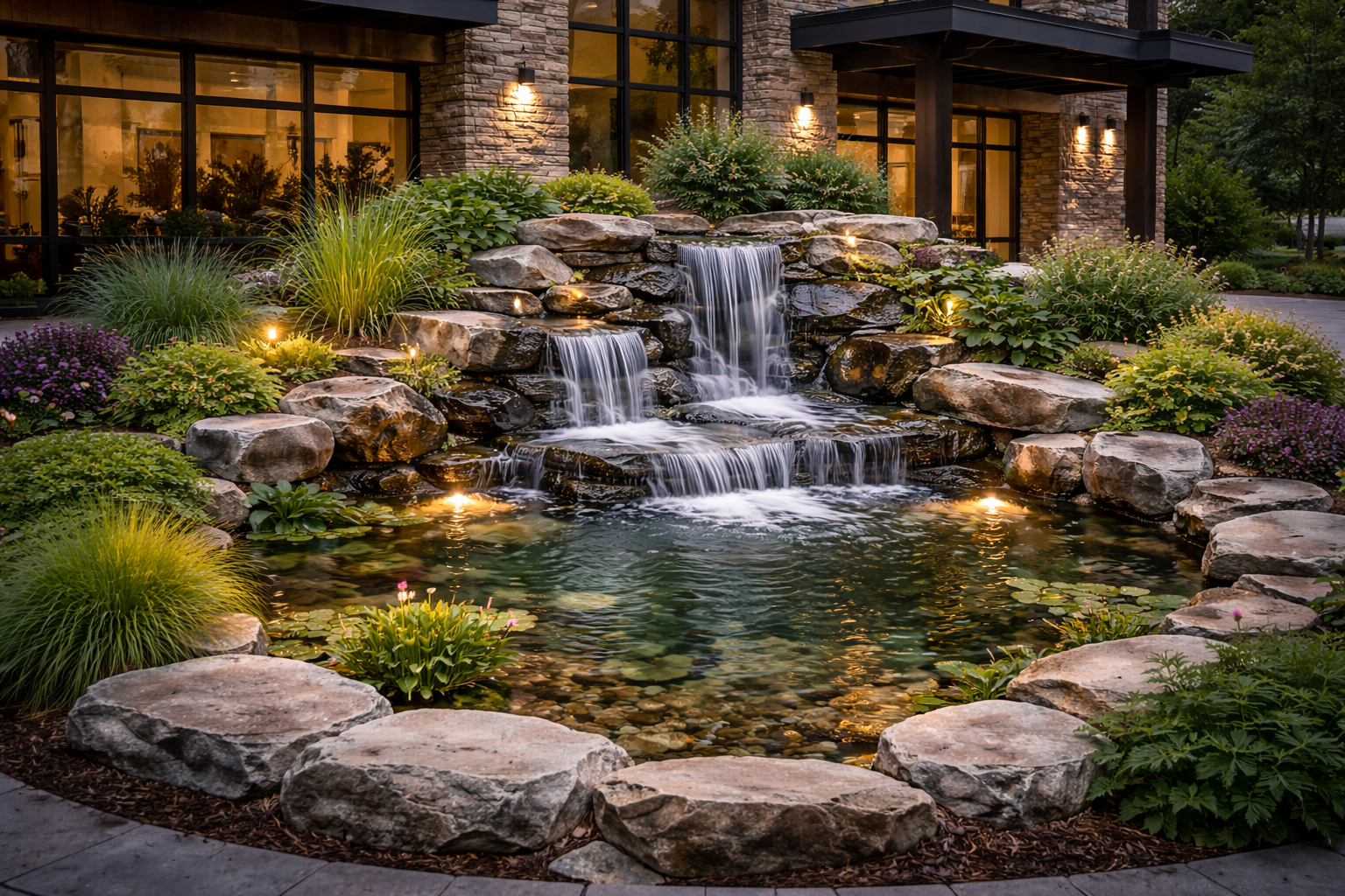 Commercial building water feature concept